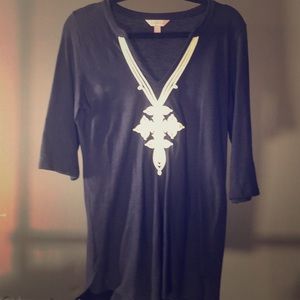 Lilly Pulitzer Navy Tunic white application